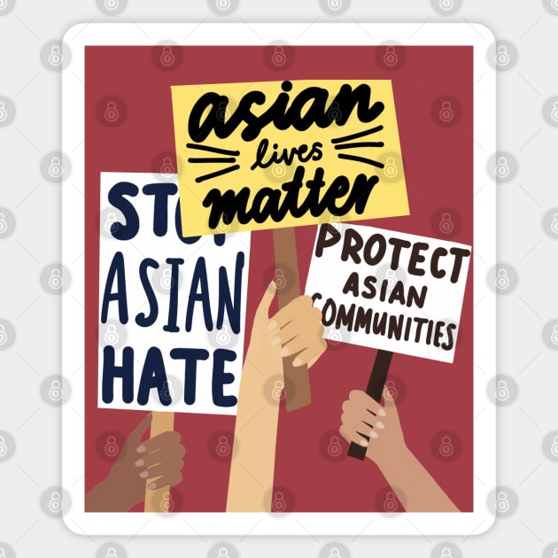 asian lives matter Magnet by good scribbles